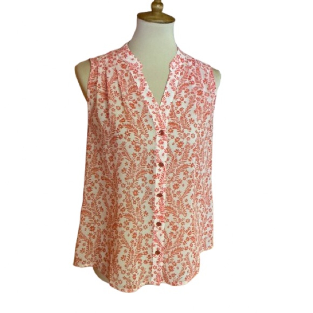 Cabi Poppy Flowers sleeveless blouse